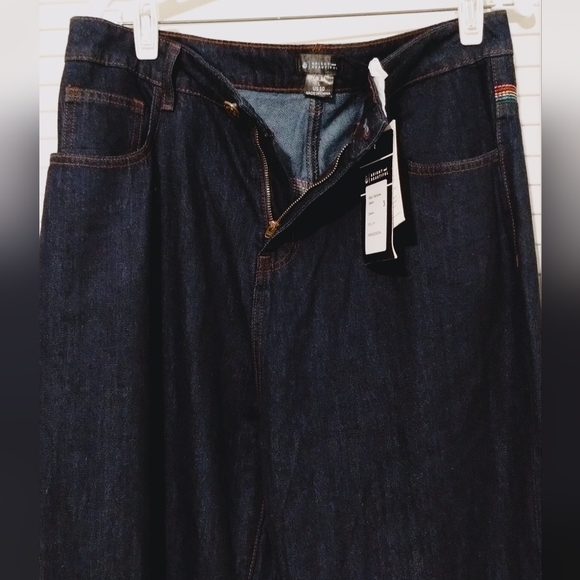 NWT Bright and Beautiful Bijou Rainbow Embroidered Dark Wash High Waisted Jeans - Picture 11 of 12